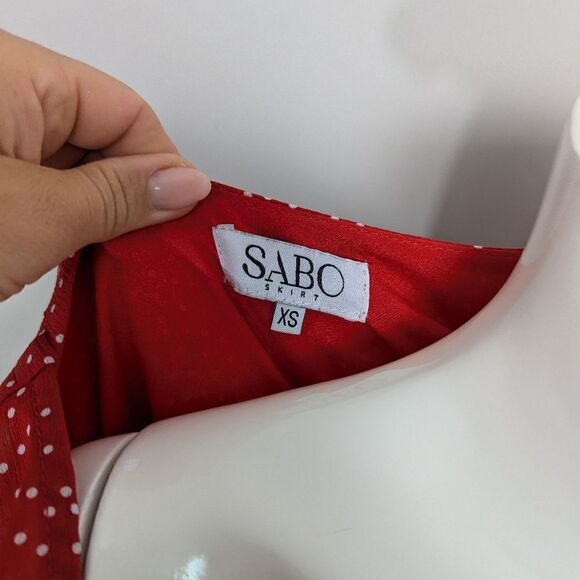 Sabo Shorts One piece Romper Playsuit Red Dotted XS - Picture 9 of 10